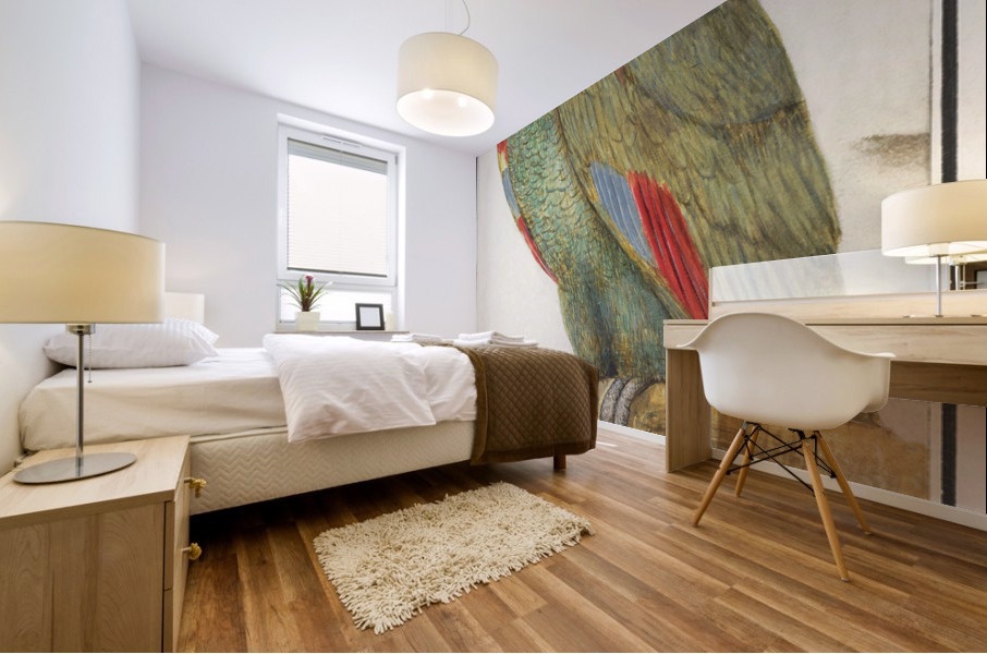 Parrot in vintage style Mural print