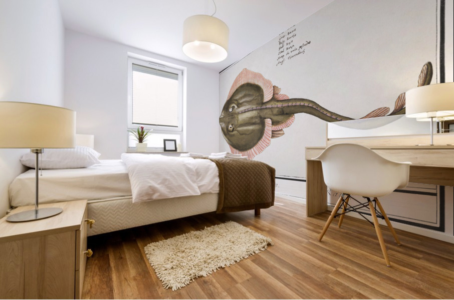 Rays in vintage style Mural print