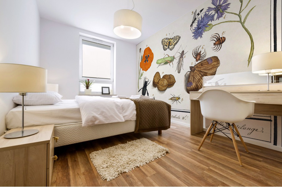 Wallcreeper in vintage style Mural print