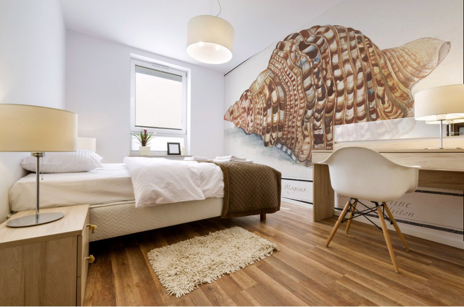 Tritons trumpet in vintage style Mural print