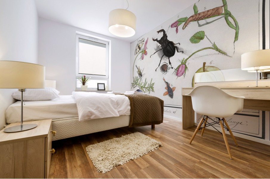 Nature ensemble in vintage style Mural print