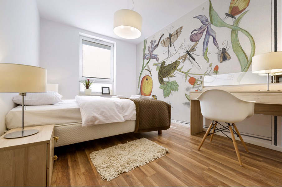 Nature ensemble in vintage style Mural print