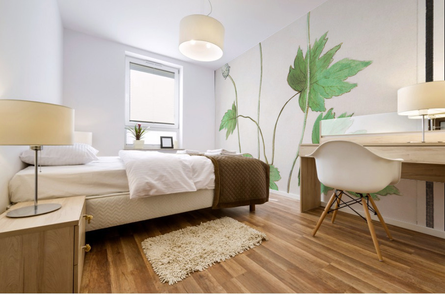 Indian runner duck in vintage style Mural print