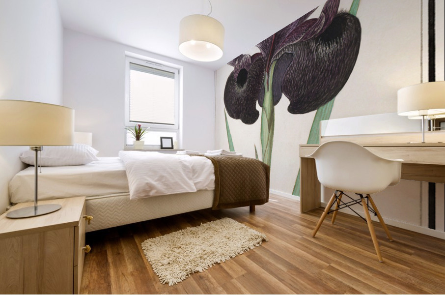 Mourning iris in vintage style Mural print