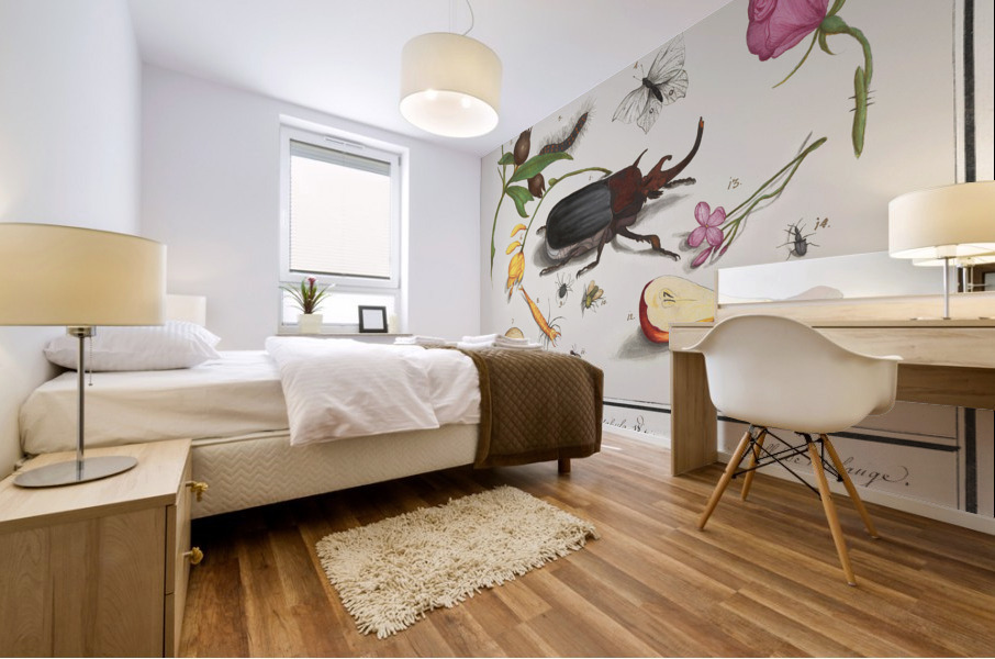 Nature ensemble in vintage style Mural print