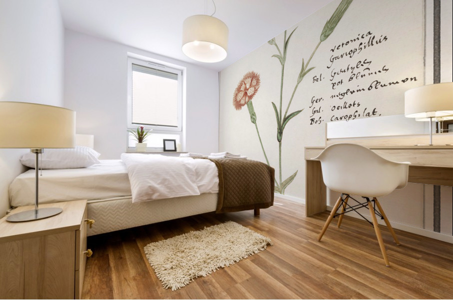 Carnation in vintage style Mural print