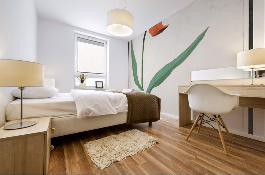 Tulip in vintage style Mural print