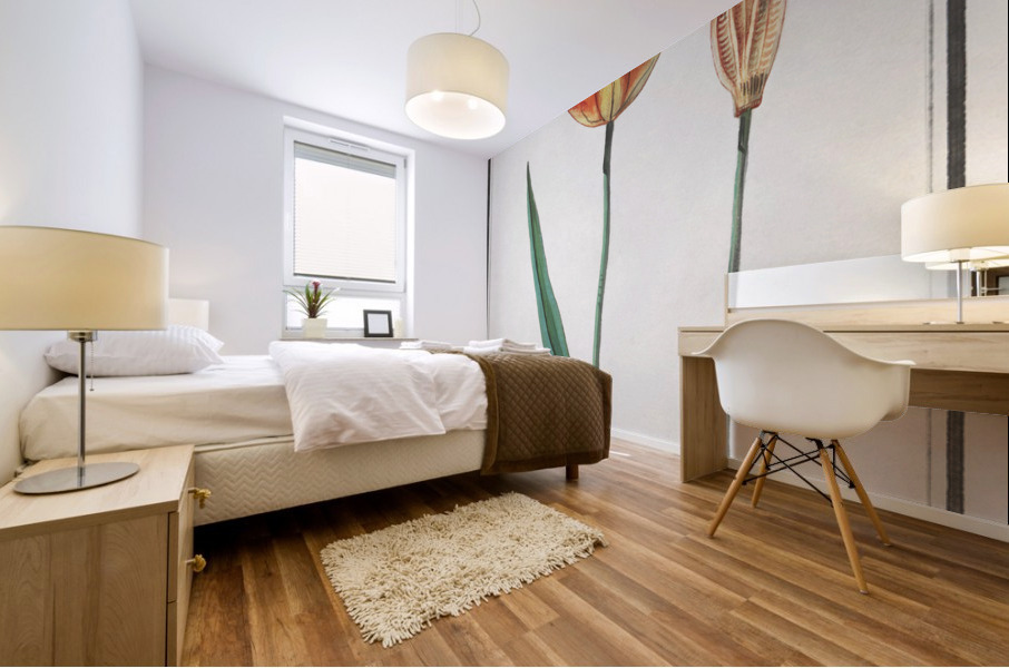 Tulip in vintage style Mural print