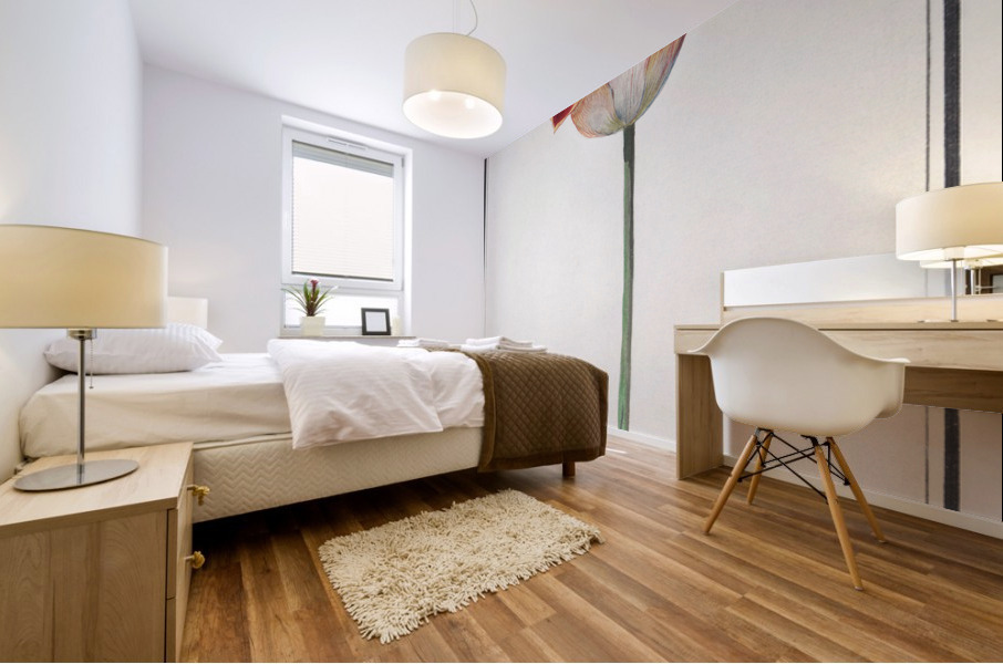 Tulip in vintage style Mural print