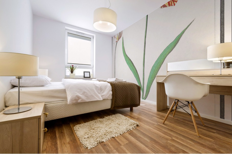 Tulip in vintage style Mural print