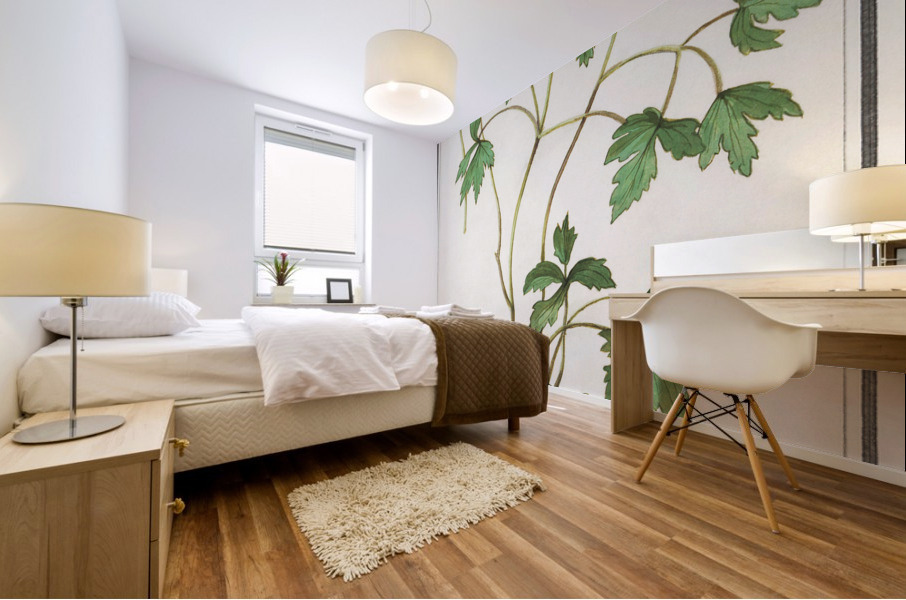 Windflower in vintage style Mural print