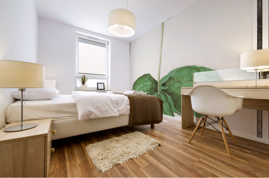 Yellow floppy in vintage style Mural print