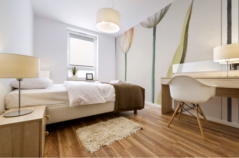 Anemone in vintage style Mural print