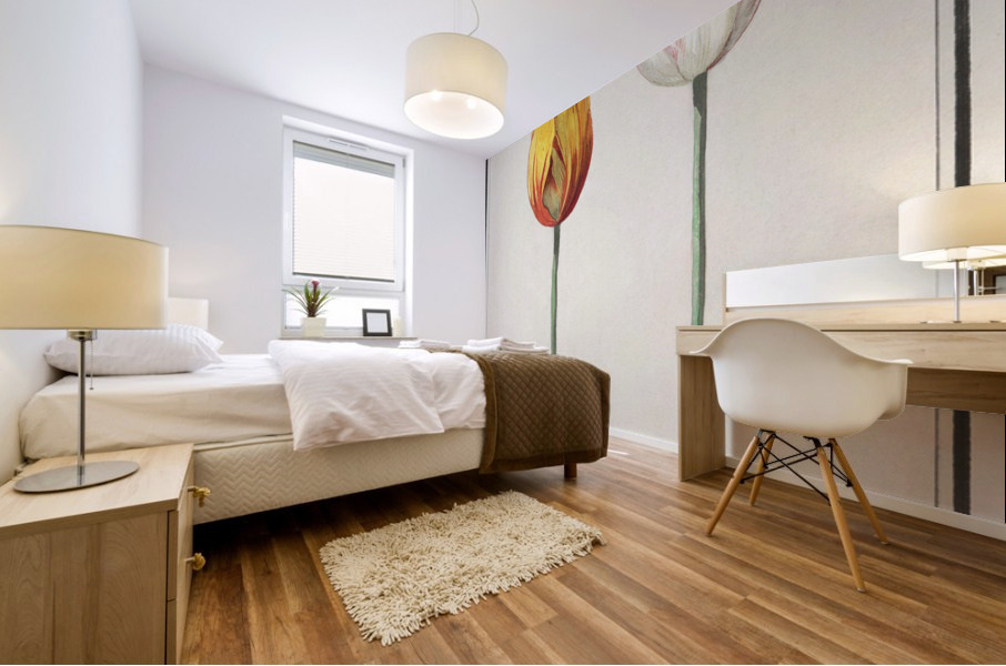 Tulip in vintage style Mural print