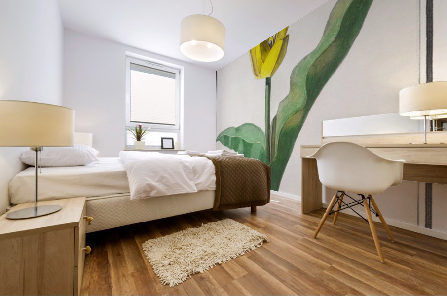 Tulip in vintage style Mural print