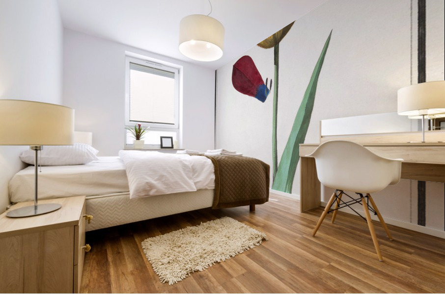 Tulip in vintage style Mural print