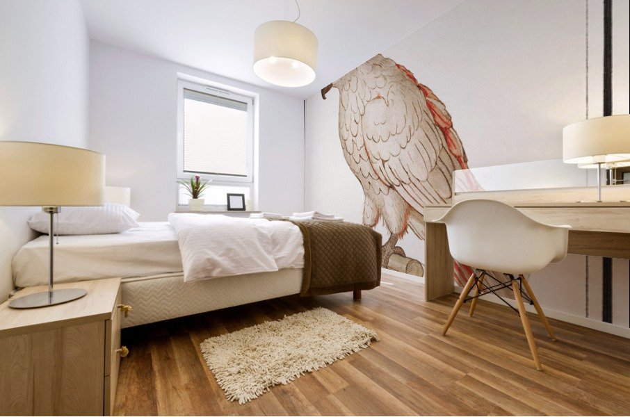 Moluccan cockatoo vintage style Mural print