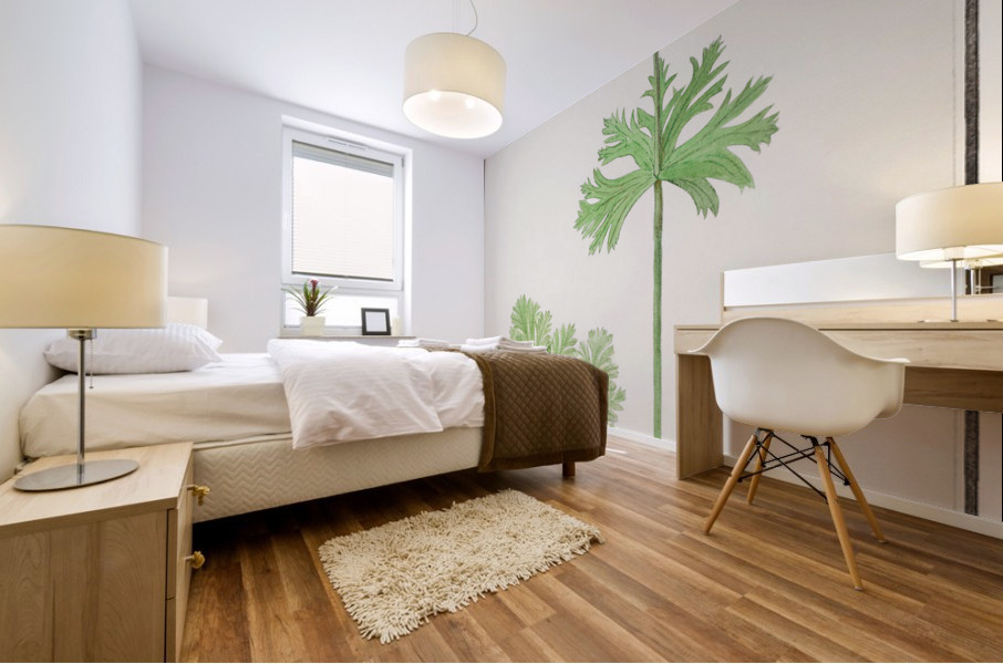 Anemone in vintage style Mural print