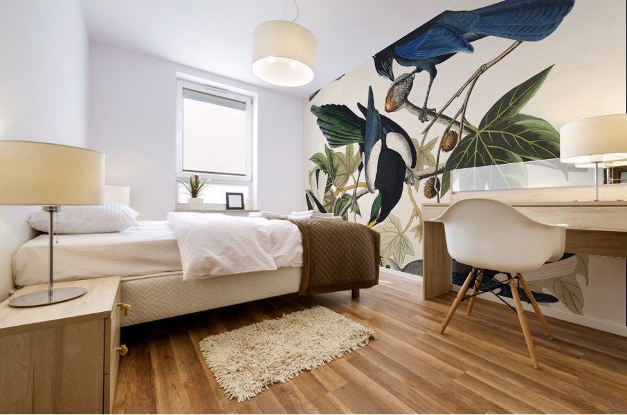 Yellow-Billed Magpie Stellers Jay Ultramarine Jay and Clarks Crow Mural print