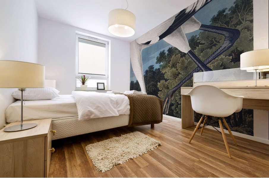 Hooping Crane Mural print