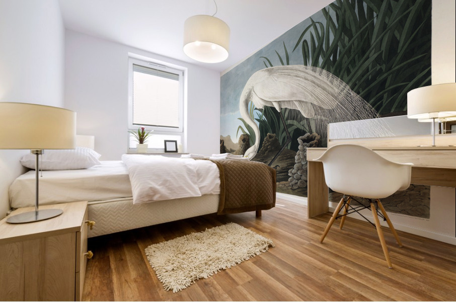 White Heron Mural print