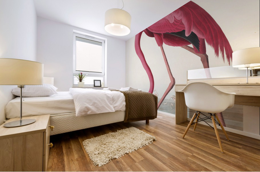 Pink flamingo Mural print