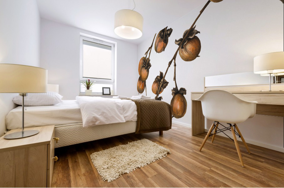 Persimmon Diospyros virginiana 1920 Mural print