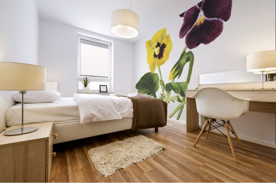 Pansies 1875 Mural print