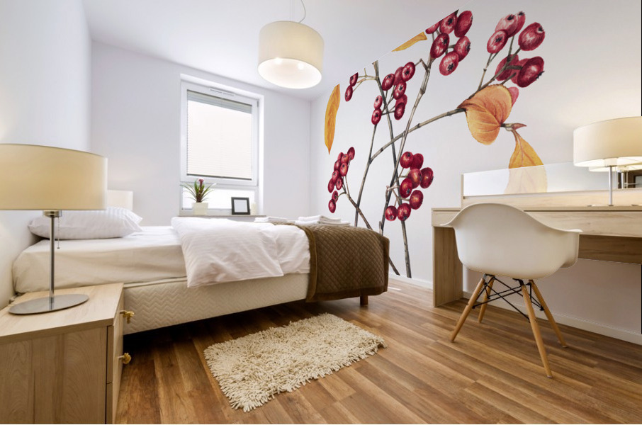 Red Chokeberry Aronia arbutifolia 1920 Mural print