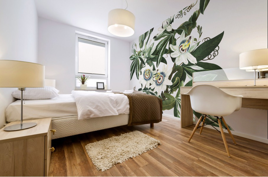 Cupid Inspiring Plants with Love Mural print