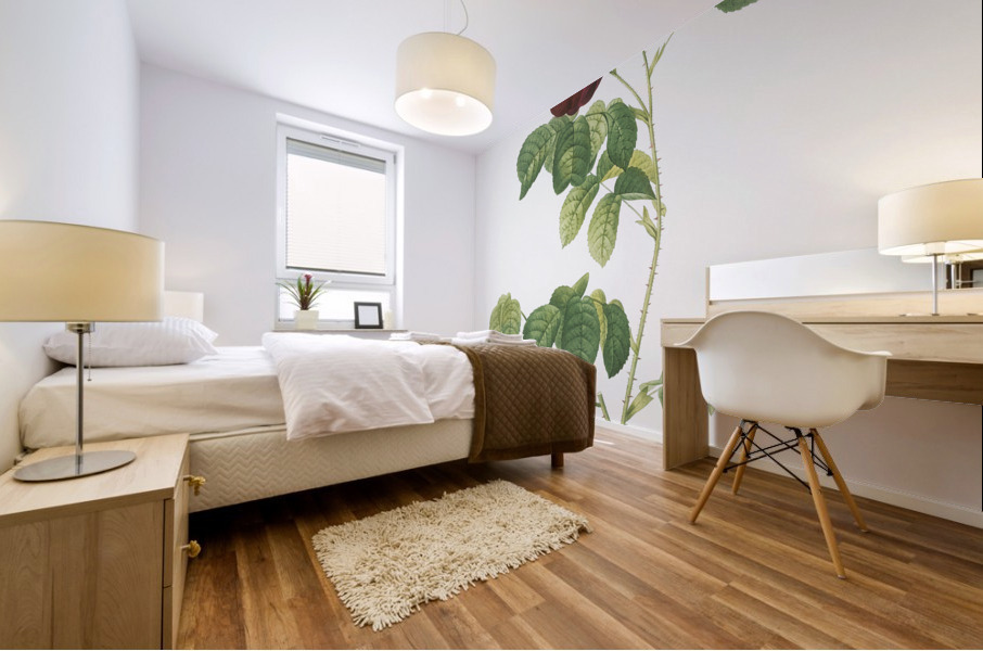 Simple-Flowered French Rose Mural print