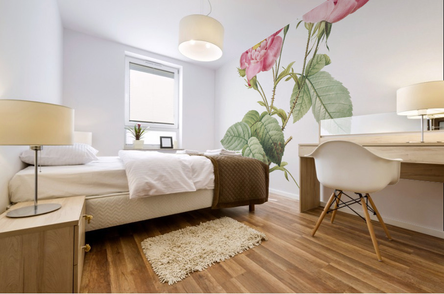 Vintage pink rose Mural print