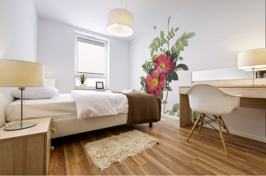 Vintage alpine rose Mural print