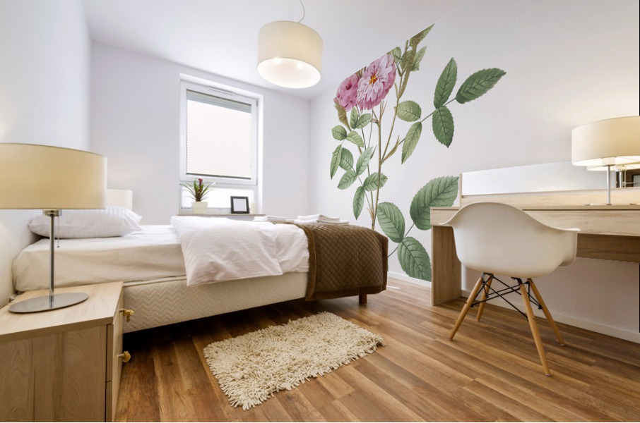 Mossy pompon rose Mural print