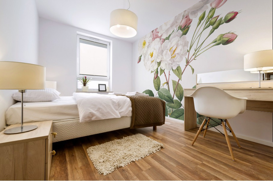 Flowering rosebush Mural print