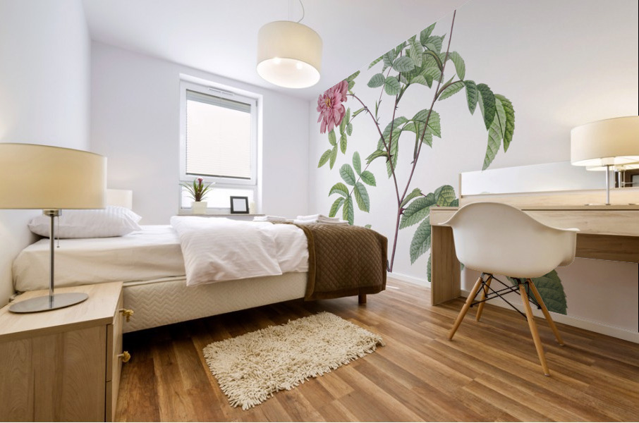 Vintage cinnamon rose Mural print