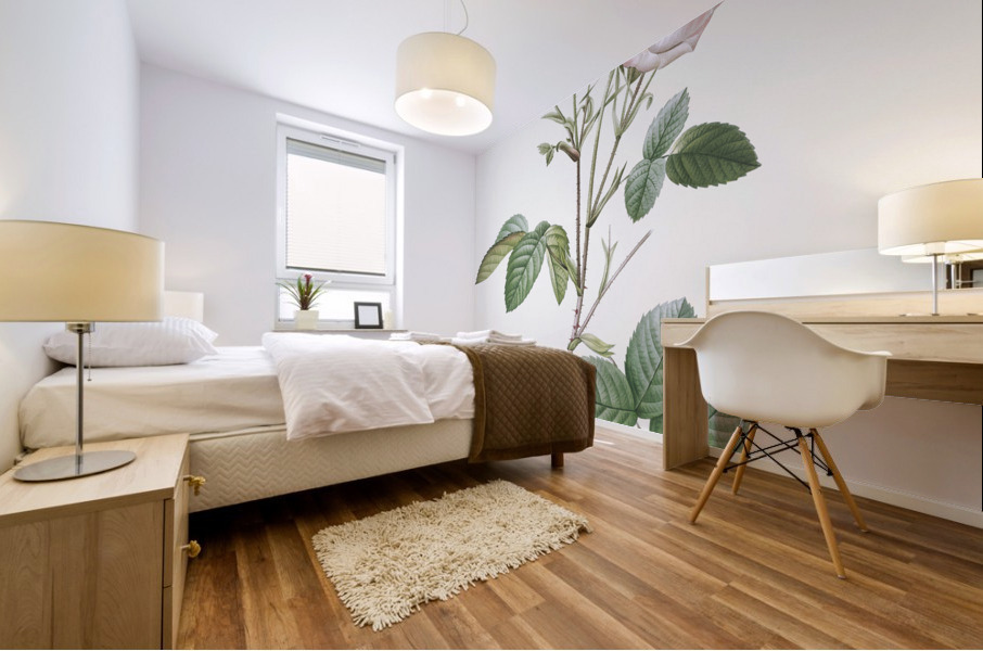 Pink bourbon roses Mural print