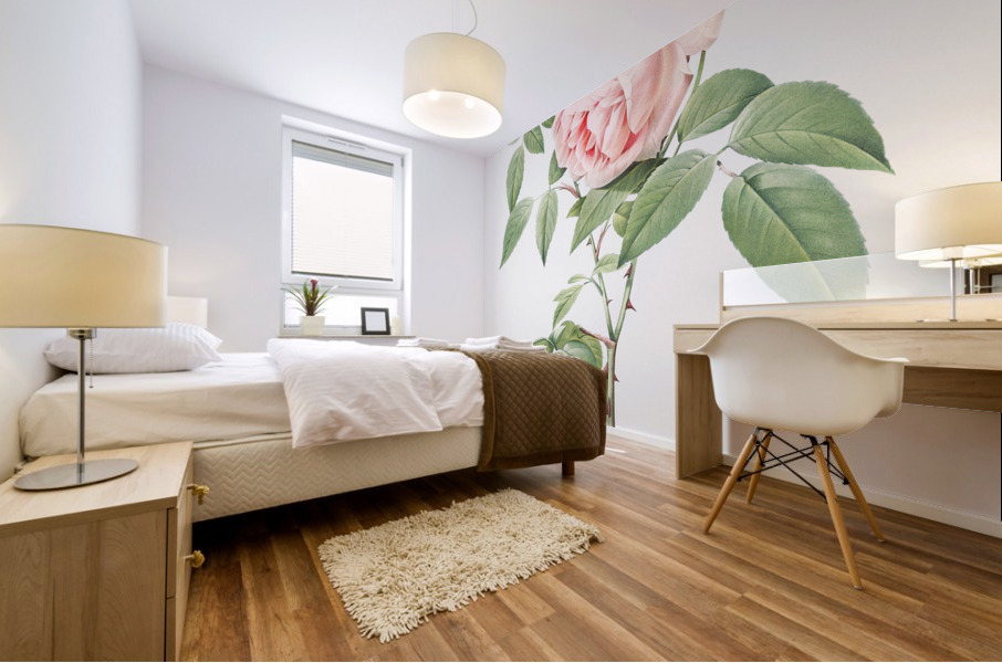 Blooming pink roses Mural print