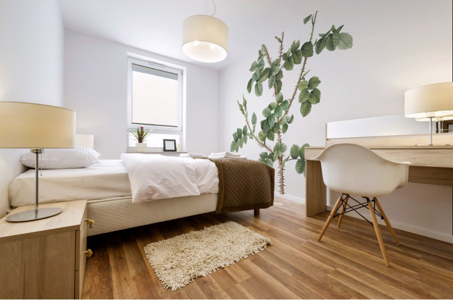 Prickly sweet briar roses Mural print