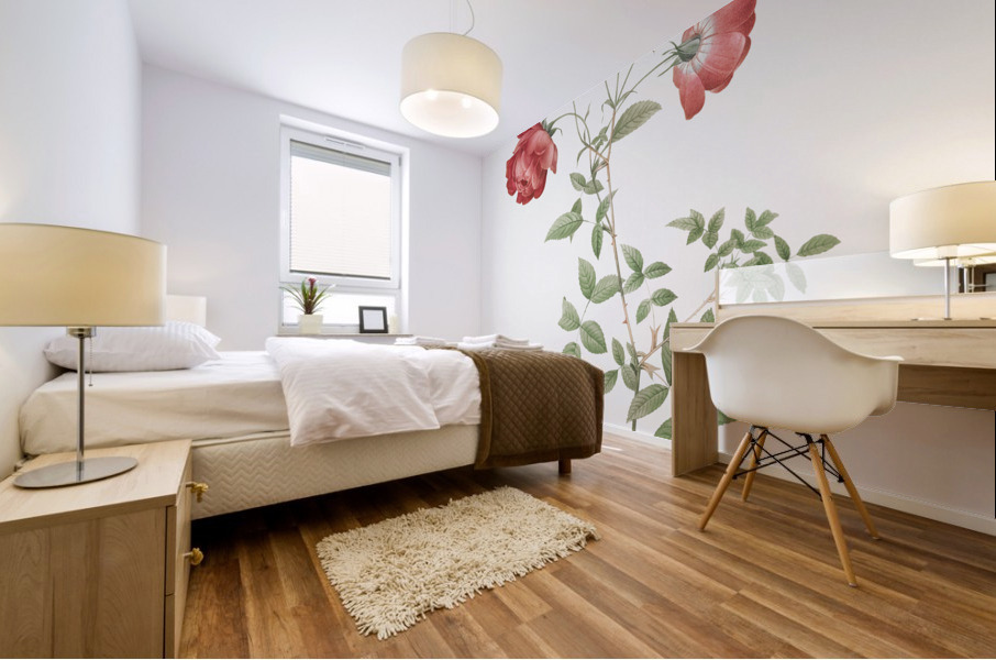 Vintage red rose Mural print