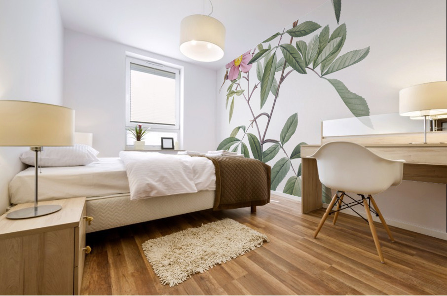 Pink swamp roses Mural print