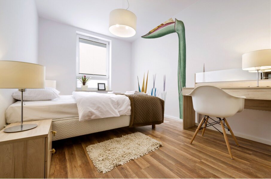 Bird of paradise illustration  Mural print