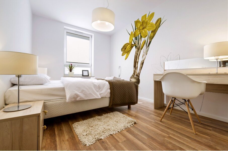 Crocus luteus illustration  Mural print