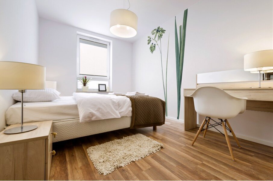 Turquoise ixia illustration  Mural print