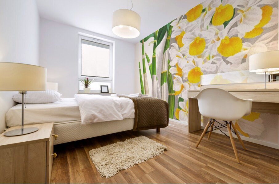 Dendrobium thyrsiflorum Mural print