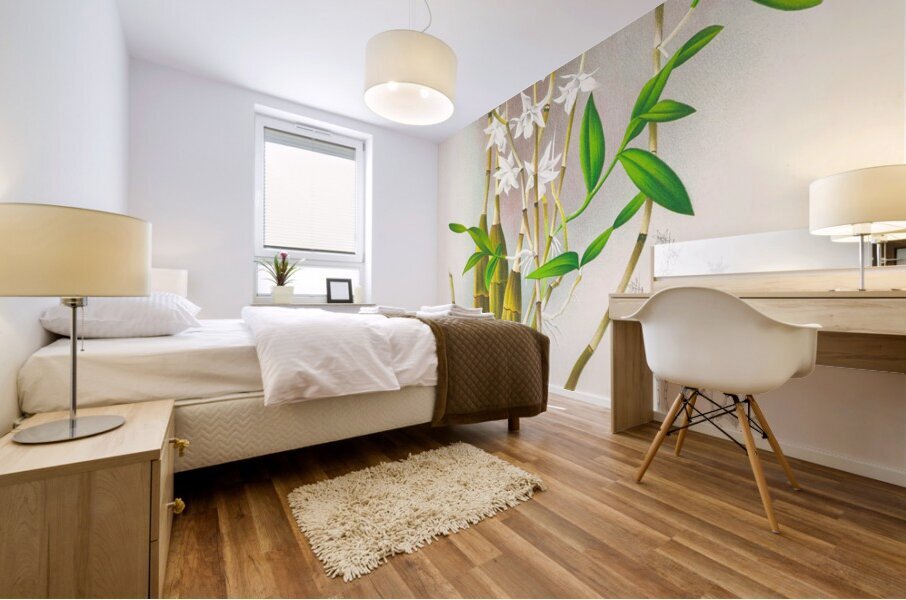 Dendrobium crumenatum Mural print