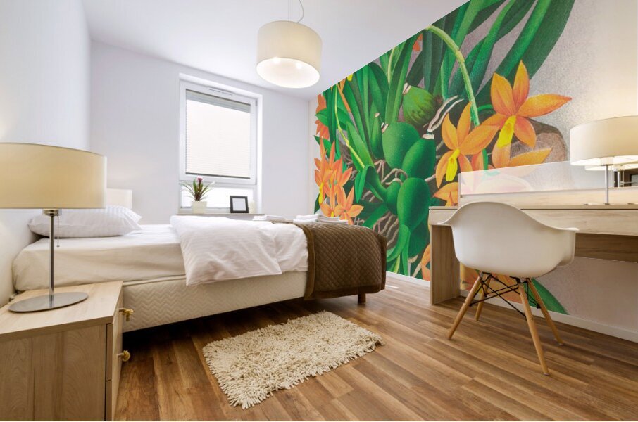 Epidendrum vitellinum Mural print