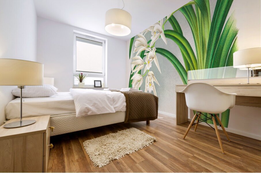 Cymbidium mastersi Mural print