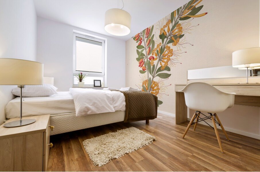 Loranthus N. Sp. [Moquiniella rubra] 1817 Mural print