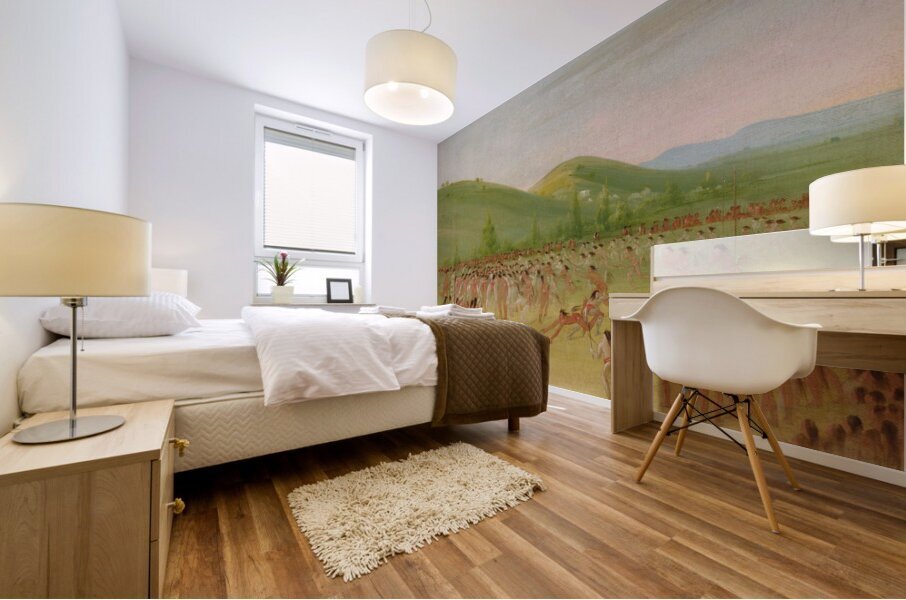 Ball-Play of The Choctaw–Ball Down 1834-1835 Mural print